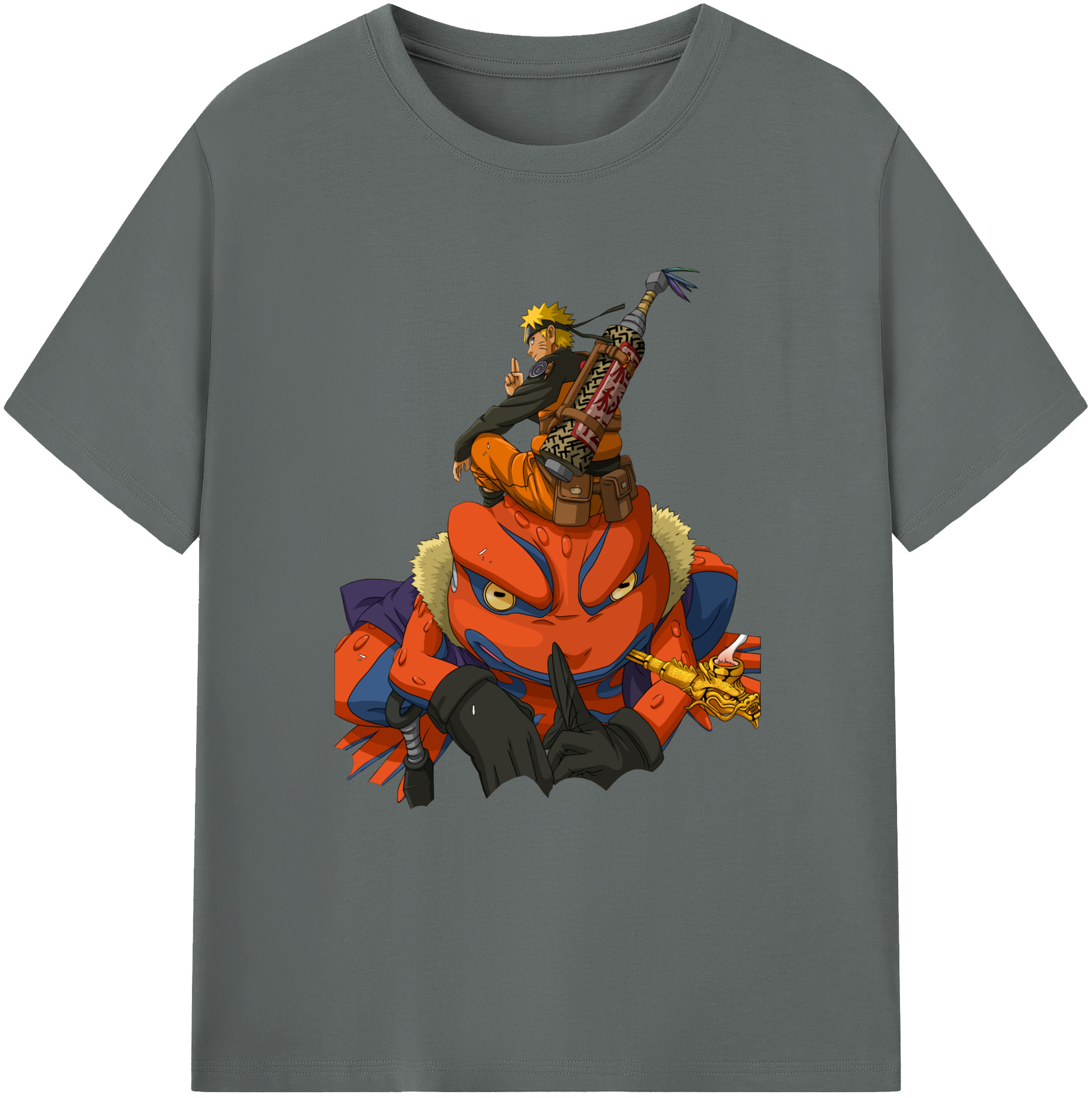 （画像用） NARUTO -ナルト- うずまき ナルト Uzumaki Naruto 綿100％ メンズ半袖Tシャツ｜肌触りやわらか＆通気性